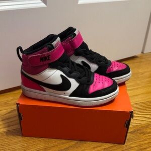 Nike Black and Pink High-Top Sneakers